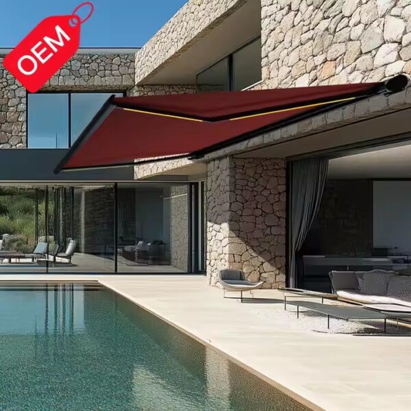 Durable Motorized Retractable Awning Smart Control Full Cassette Awning with Rain Sensor - Image 4