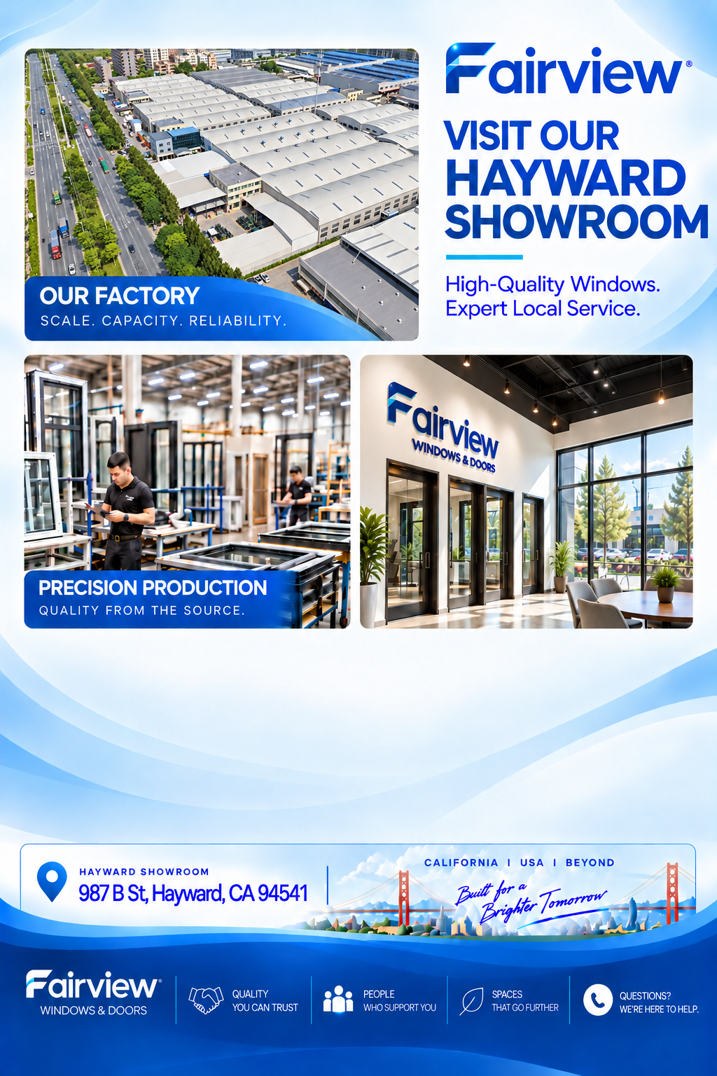 Fairview Hayward showroom and factory
